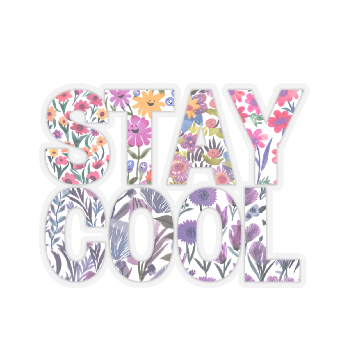 Floral Stay Cool Sticker