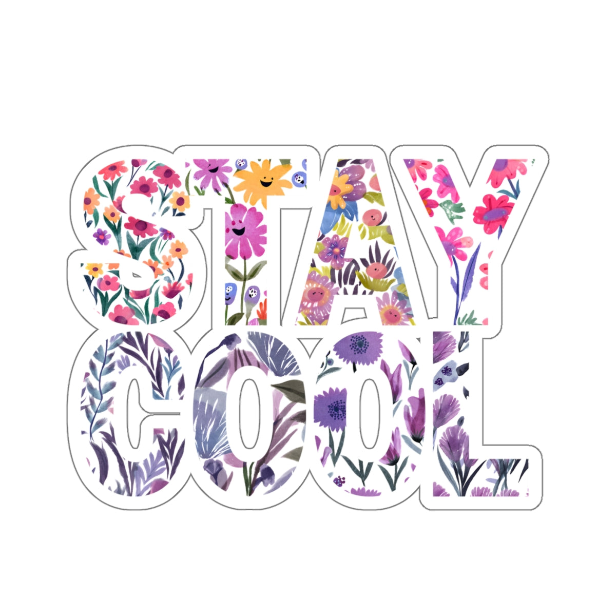 Floral Stay Cool Sticker