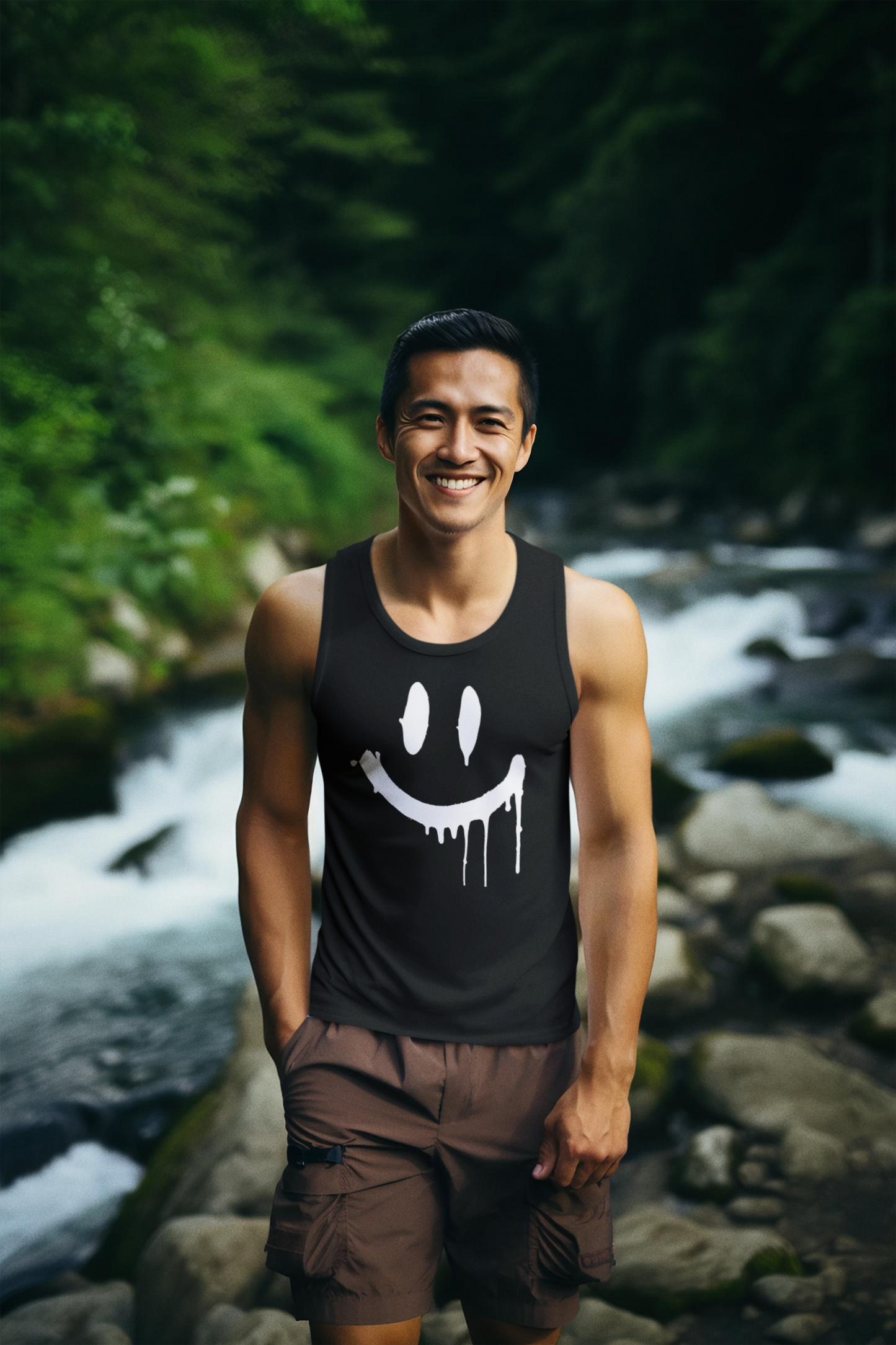 Stay Smiling Tank - White
