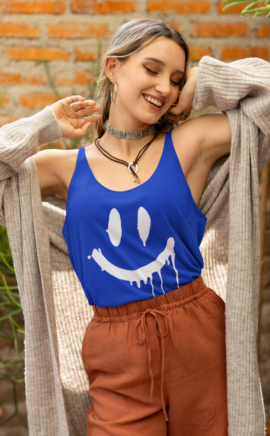Stay Smiling Tank - White