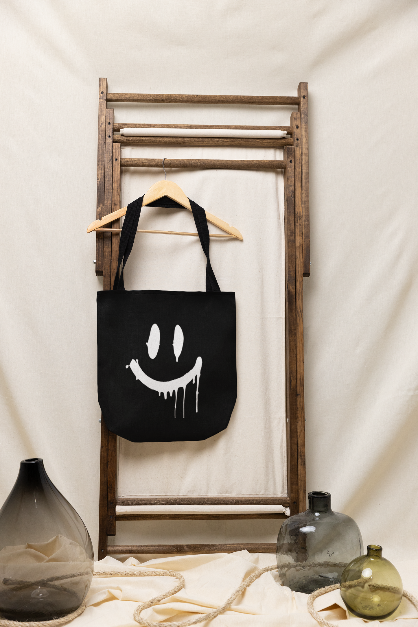 Stay Smiling Tote Bag -White