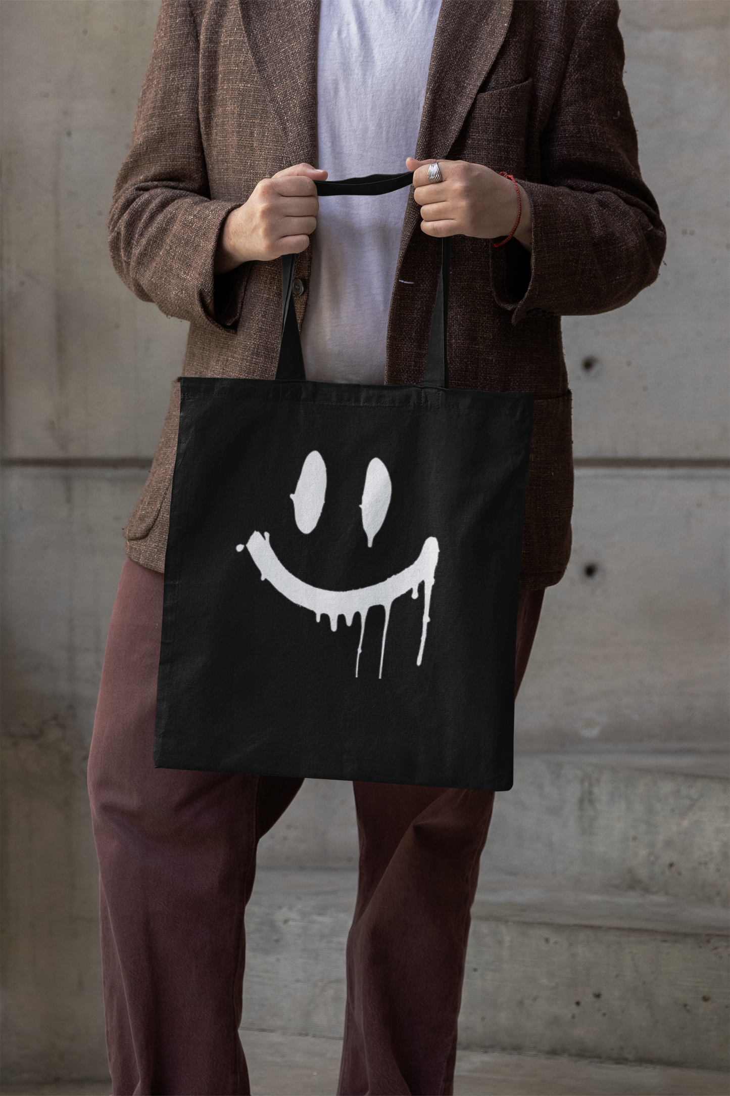Stay Smiling Tote Bag -White