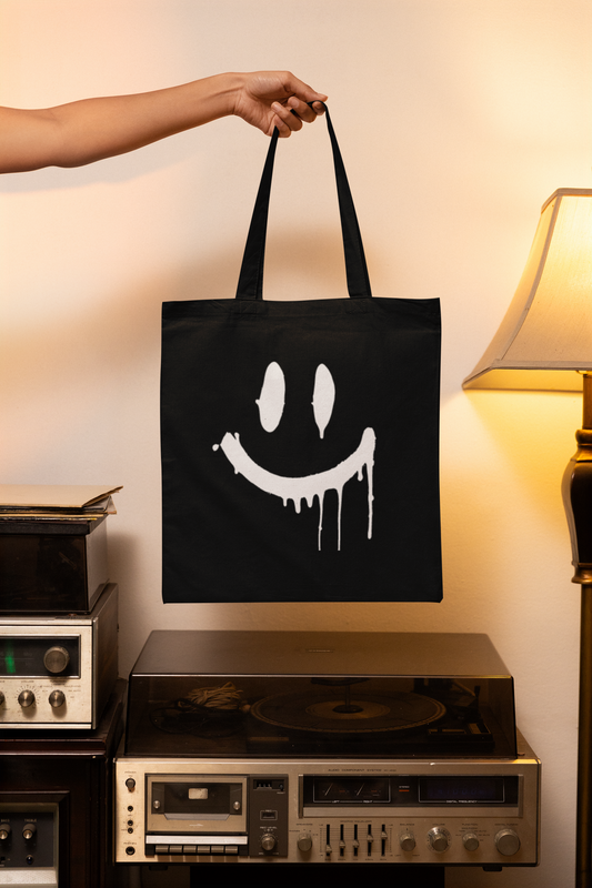 Stay Smiling Tote Bag -White