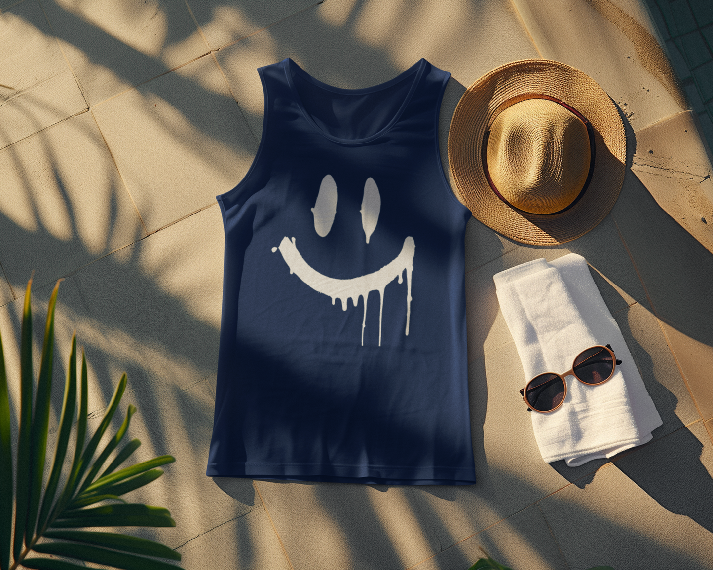 Stay Smiling Tank - White